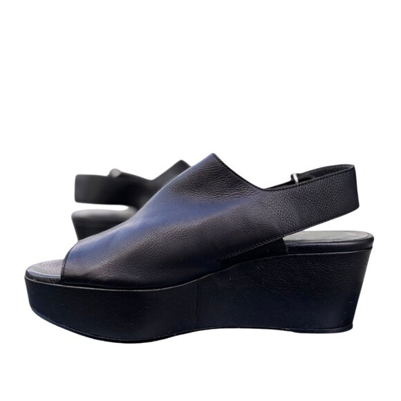 Stuart Weitzman black sling back wedge sandals size 5.5 - Picture 1 of 7